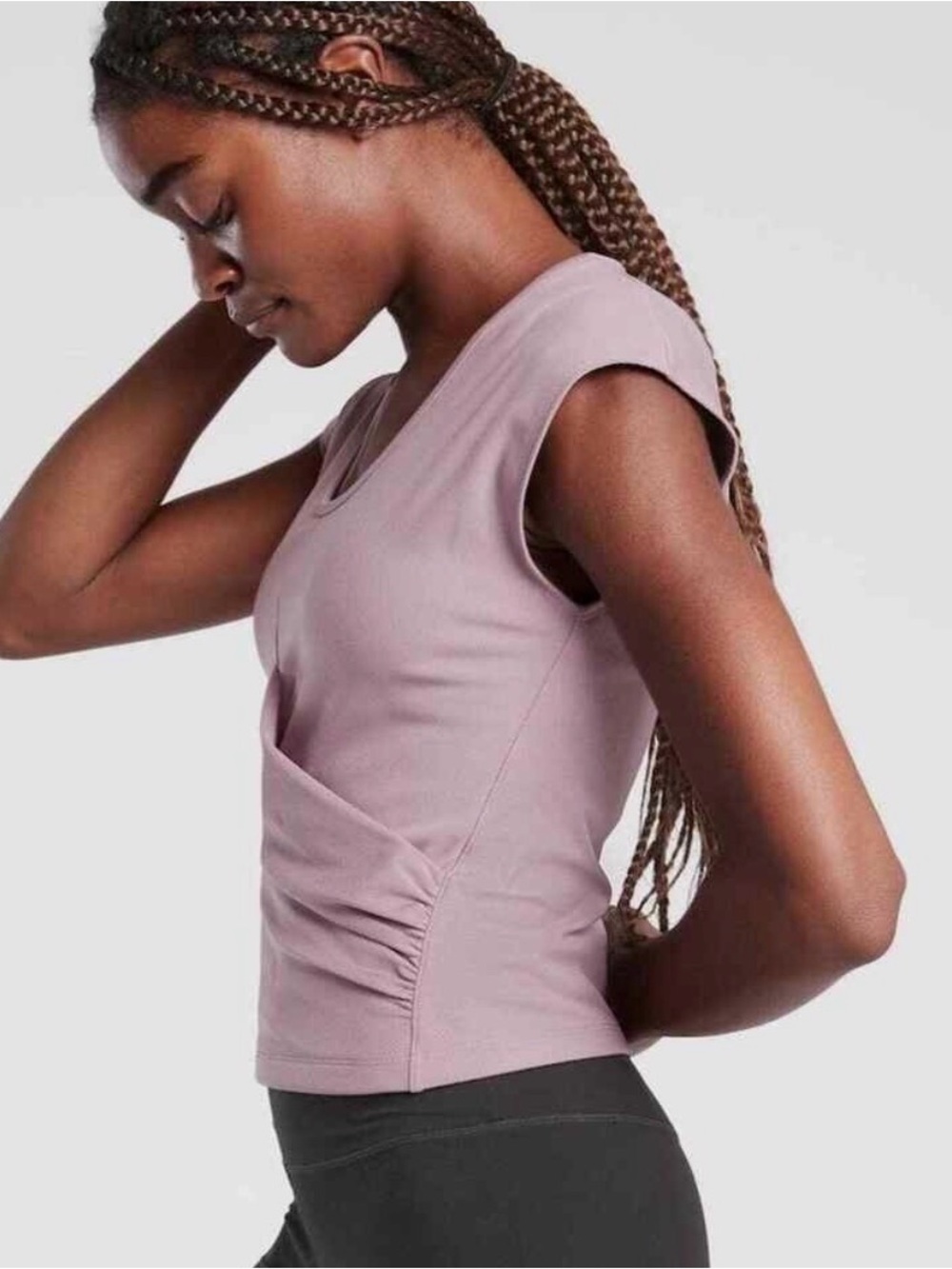 Athleta Rose Mauve Ruched Side Tank Top